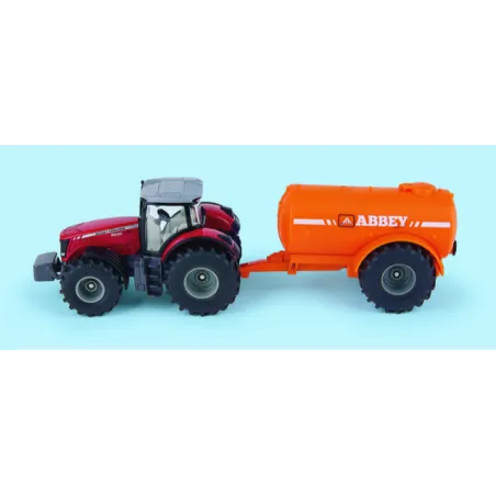 Tractor Massey Ferguson con cisterna Abbey de Siku a escala 1:50