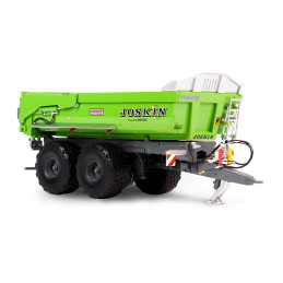 Réplica a escala 1:32 del remolque Joskin Trans-KTP 22/50 en color verde de Universal Hobbies.