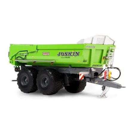 Réplica a escala 1:32 del remolque Joskin Trans-KTP 22/50 en color verde de Universal Hobbies.