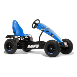 Kart de pedales azul BERG XL B.Super Blue BFR con asiento ajustable y chasis robusto para niños.