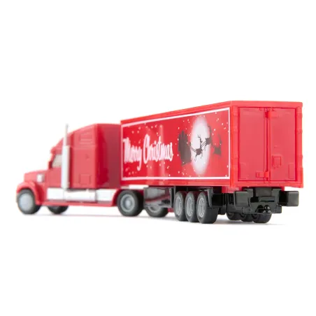 Camión navideño Freightliner SIKU escala 1:87 rojo con detalles cromados y motivos festivos de colección