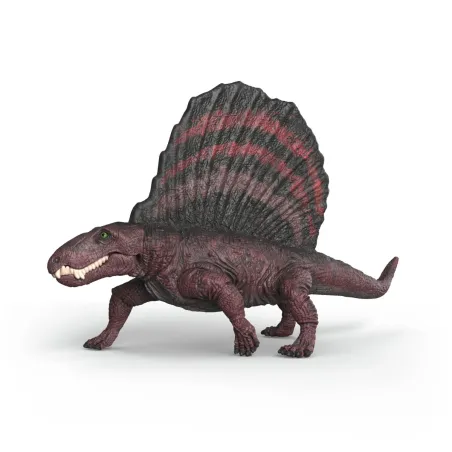 Figura detallada de Dimetrodon Schleich, juguete educativo del periodo Pérmico pintado a mano.