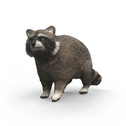 Figura de juguete de mapache de Schleich pintada a mano con detalles realistas para coleccionistas y niños.