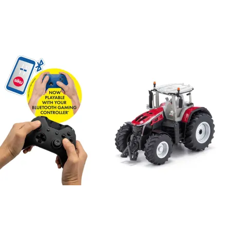 Tractor a escala 1:32 Massey Ferguson 9S con control Bluetooth y faros LED