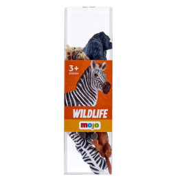 Set de 6 figuras de animales de la selva en miniatura con tubo de almacenamiento de 16 cm.
