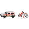 Land Rover Defender con motocicleta KTM