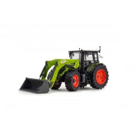 Tractor miniatura CLAAS Axos 3.95 con cargador frontal FL100 para coleccionistas de maquinaria agrícola.