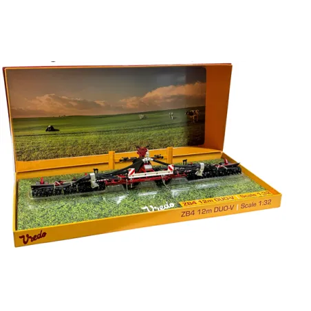 Miniatura de metal a escala 1:32 del inyector agrícola Vredo ZB4 12m DUO-V Edición Limitada.