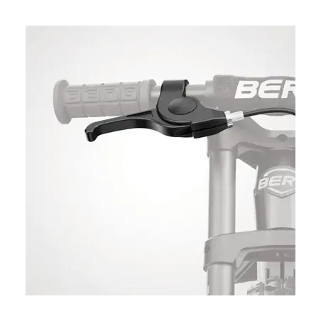 Bicicleta infantil BERG Bike Cross gris con freno de mano de alta precisión y diseño ergonómico ajustable.