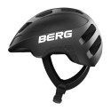 Casco de ciclismo BERG talla M con ventilación, red anti-insectos y detalles reflectantes para seguridad vial.