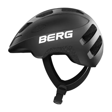 Casco de ciclismo BERG talla M con ventilación, red anti-insectos y detalles reflectantes para seguridad vial.