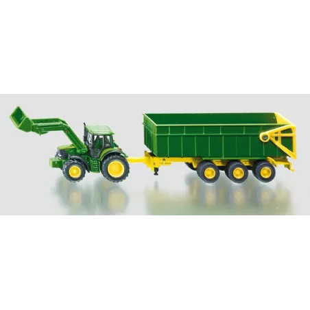 Tractor John Deere con remolque