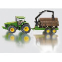 Tractor John Deere 8430 con remolque forestal