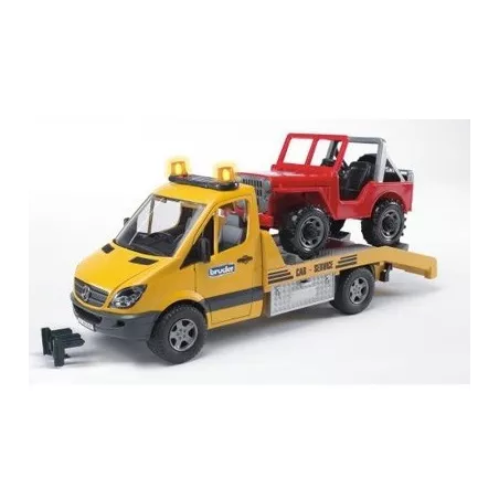 Camion Mercedes Benz Sprinter grua con todoterreno - Escala 1:16