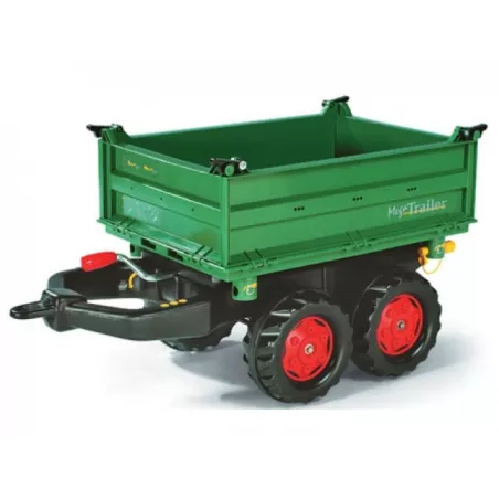 Remolque 2 ejes Verde para tractor a pedales