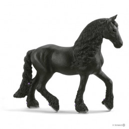 Figura de yegua frisona de Schleich Horse Club de color negro azabache con crin fluida y detalles realistas.