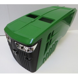 Tractor de pedales infantil John Deere 8400R rollyX-Trac Premium verde para juego al aire libre.