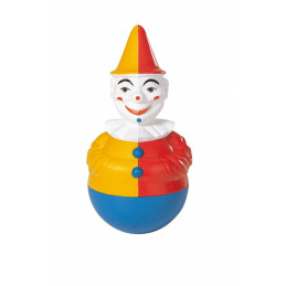 Juguete de payaso Rolly de colores con campanas integradas para estimulación sensorial de bebés de 1 año.