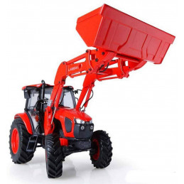 Réplica a escala 1:32 del tractor Kubota M5111 de metal con pala frontal operativa para coleccionistas.