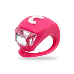 Luz LED rosa Micro Deluxe para patinete infantil con modos de iluminación fijo e intermitente.