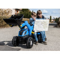 Tractor de pedales Rolly Farmtrac New Holland T7 con pala cargadora delantera funcional para niños de 3 a 8 años.