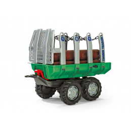 Remolque 2 ejes con 6 Troncos para tractor a pedales