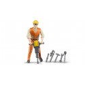 Trabajador de la construcción con los accesorios : escala 1:16
