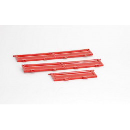 Laterales abatibles rojos escala 1:16 para remolques de juguete Bruder.