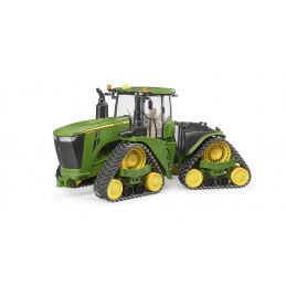 Tractor de juguete John Deere 9620RX a escala 1:16 de Bruder con sistema de orugas y dirección articulada.