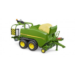 Juguete de rotoempacadora John Deere C441R a escala 1:16 con recogedora abatible