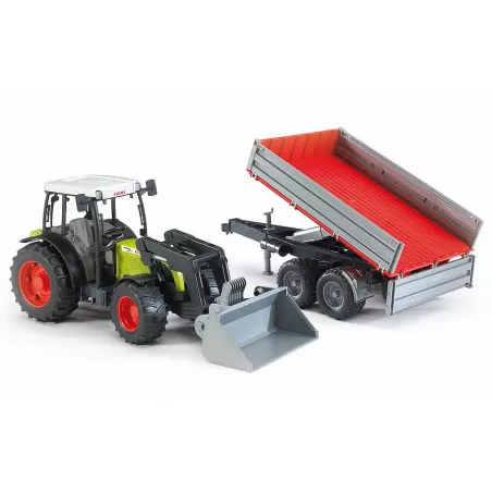 Tractor Claas Nectis 267F con pala y remolque