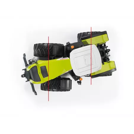 Tractor de juguete Claas Xerion 5000 de Bruder a escala 1:16 con cabina giratoria y neumáticos perfilados.