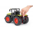 Tractor de juguete Claas Xerion 5000 de Bruder a escala 1:16 con cabina giratoria y neumáticos perfilados.