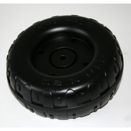 Rueda trasera de repuesto oficial de plástico resistente para vehículos de pedales Rolly Toys.