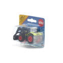 Tractor de juguete Claas Axion con pala cargadora delantera de metal y plástico resistente.