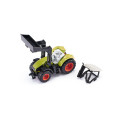 Tractor de juguete Claas Axion con pala cargadora delantera de metal y plástico resistente.