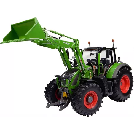 Miniatura de tractor Fendt 722 con pala a escala 1:32 de Universal Hobbies fabricada en metal.