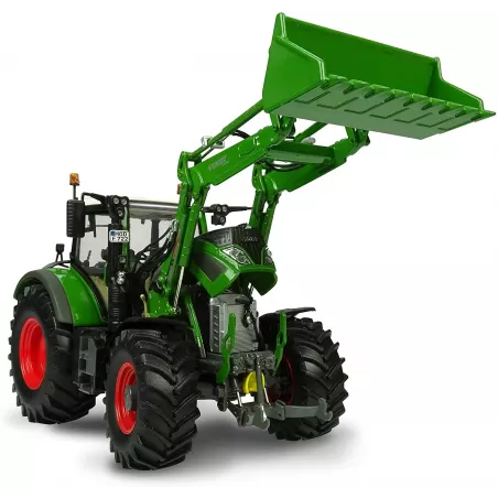Miniatura de tractor Fendt 722 con pala a escala 1:32 de Universal Hobbies fabricada en metal.