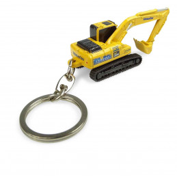 Miniatura metálica detallada de la excavadora híbrida Komatsu HB205LC para coleccionistas.