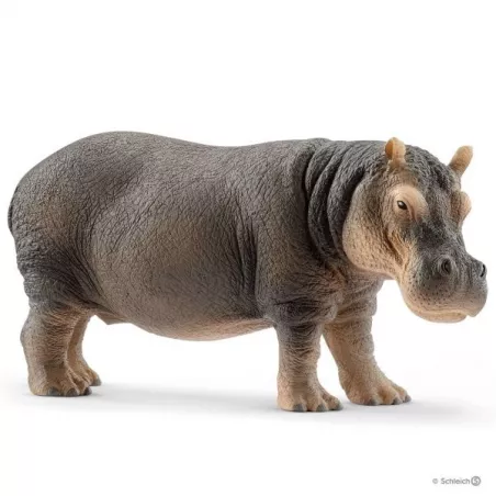 Figura realista de hipopótamo Schleich pintada a mano, juguete educativo y de colección.
