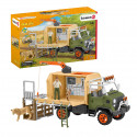 Camión de juguete de salvamento de animales Schleich con figura de veterinario de safari y leona