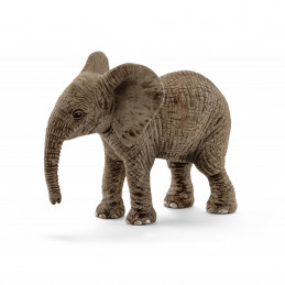 Figura de juguete de cría de elefante africano Schleich, realista y educativa.
