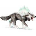 Figura de juguete del lobo de nieve de Schleich pintada a mano, criatura fantástica coleccionable.