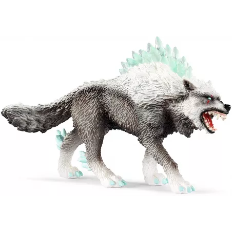Figura de juguete del lobo de nieve de Schleich pintada a mano, criatura fantástica coleccionable.