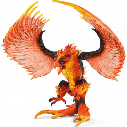 Águila de fuego de Schleich, figura de juguete detallada con alas ardientes de la colección Eldrador.