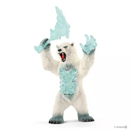 Figura de juguete del Oso Blizzard con piqueta de hielo de Eldrador Creatures