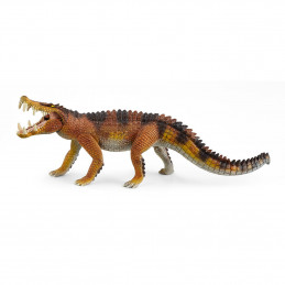 Figura de juguete Kaprosuchus de Schleich, depredador prehistórico detallado con colmillos icónicos.