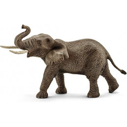 Figura realista de elefante africano macho para colección y juego educativo.