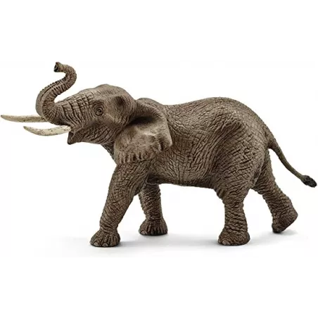 Figura realista de elefante africano macho para colección y juego educativo.
