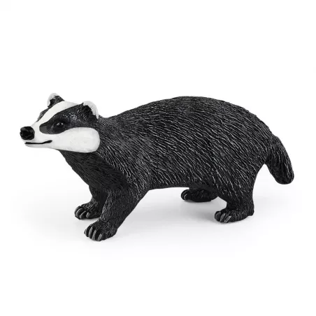 Figura detallada y realista de tejón europeo Schleich WILD LIFE para juego educativo.